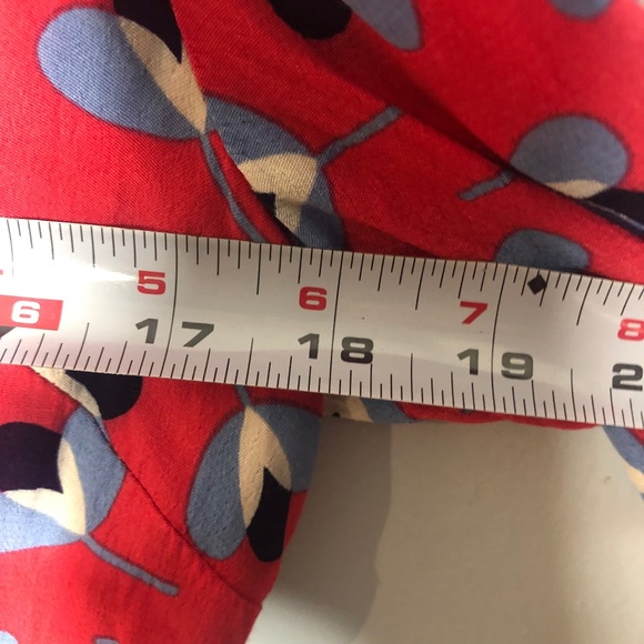 Boden Daisy Dress Womens Size 8R Red Blue Pop Peony Geo Floral - Picture 5 of 12